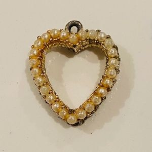 BUNDLE ONLY Vintage Pearl & Rhinestone Reversible Heart Charm/Pendant